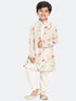 Vastramay Cotton Blend Multicolor-Base-Cream Baap Beta Kurta Pyjama Set